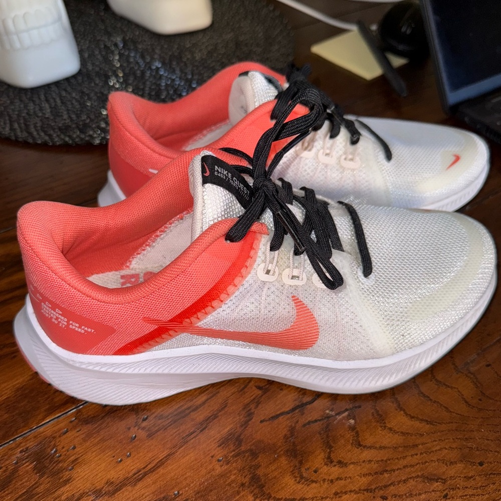 Nike White and Coral Sneakers